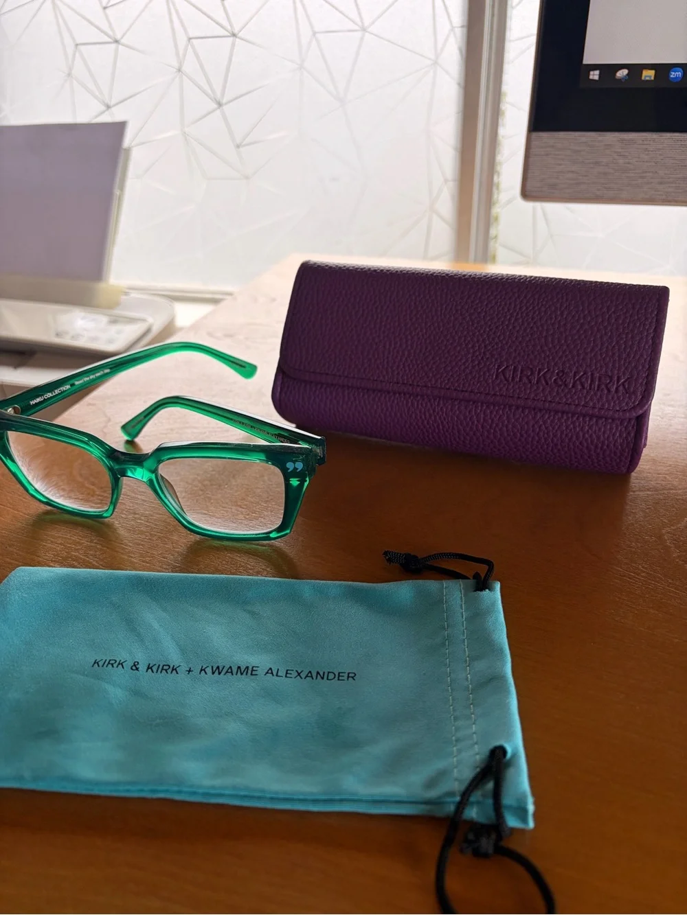 Kirk and Kirk Haiku Collection Green Square Sunglasses by